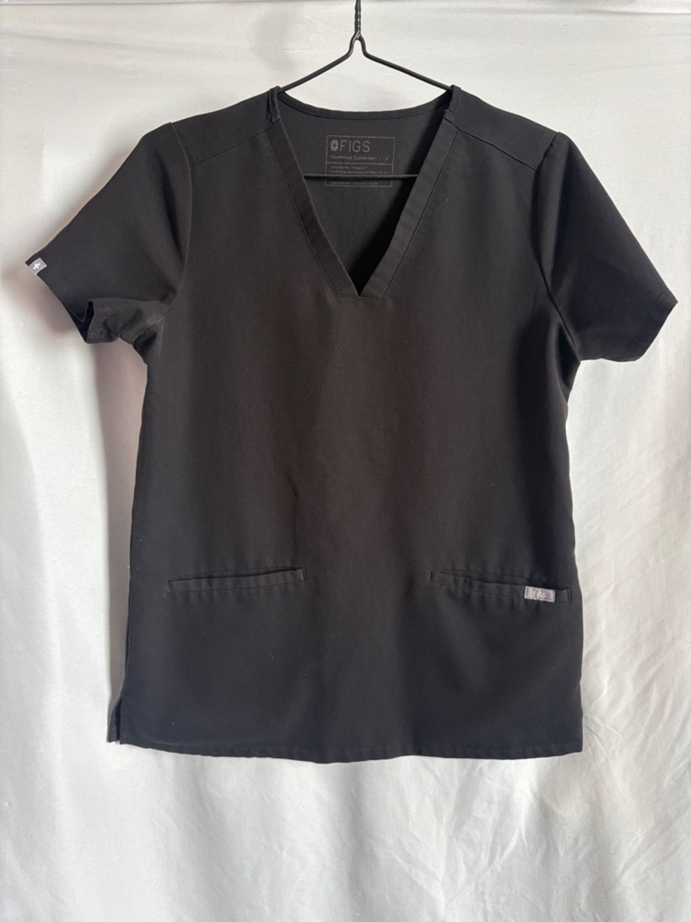 Figs Black V-Neck Professional Scrub Top XS78